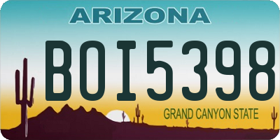 AZ license plate BOI5398