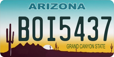 AZ license plate BOI5437