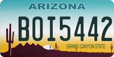 AZ license plate BOI5442