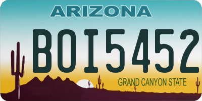 AZ license plate BOI5452