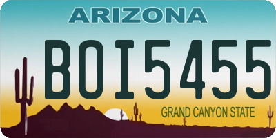 AZ license plate BOI5455