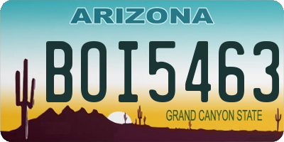 AZ license plate BOI5463