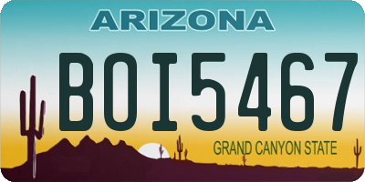 AZ license plate BOI5467