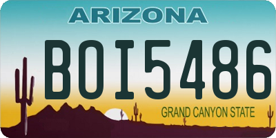 AZ license plate BOI5486