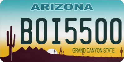 AZ license plate BOI5500