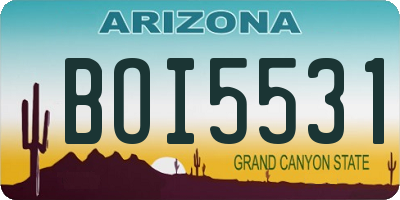 AZ license plate BOI5531