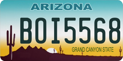 AZ license plate BOI5568