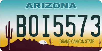 AZ license plate BOI5573