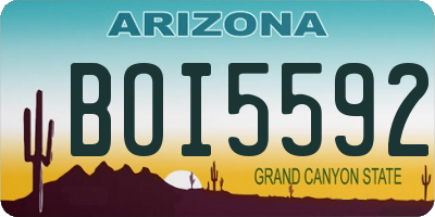 AZ license plate BOI5592