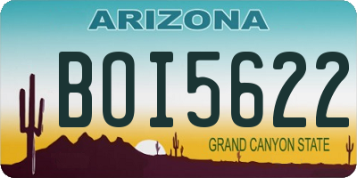AZ license plate BOI5622