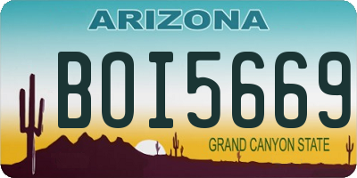 AZ license plate BOI5669