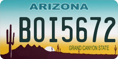 AZ license plate BOI5672