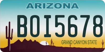 AZ license plate BOI5678