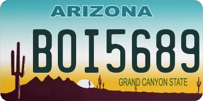 AZ license plate BOI5689