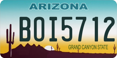AZ license plate BOI5712