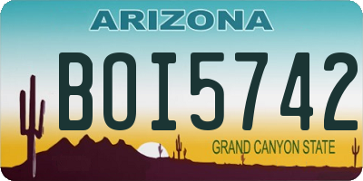 AZ license plate BOI5742