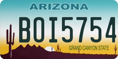 AZ license plate BOI5754