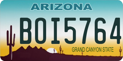 AZ license plate BOI5764
