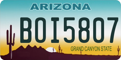 AZ license plate BOI5807