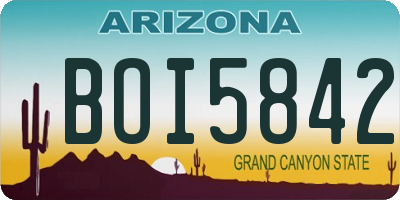 AZ license plate BOI5842