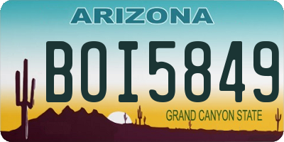 AZ license plate BOI5849
