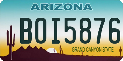 AZ license plate BOI5876