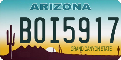 AZ license plate BOI5917