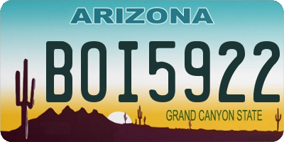 AZ license plate BOI5922