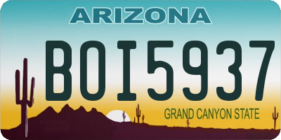 AZ license plate BOI5937