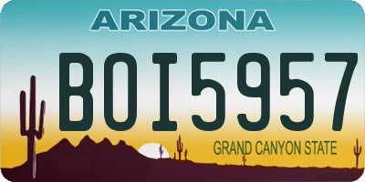 AZ license plate BOI5957
