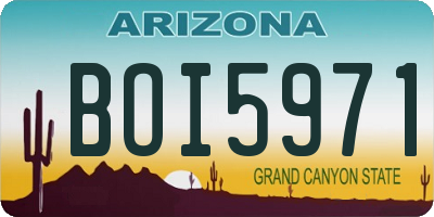 AZ license plate BOI5971