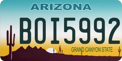 AZ license plate BOI5992