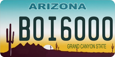 AZ license plate BOI6000