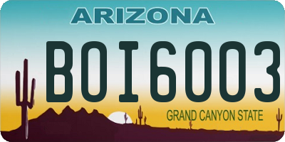 AZ license plate BOI6003
