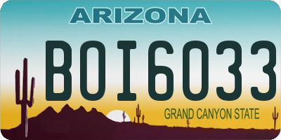 AZ license plate BOI6033