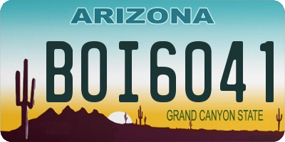 AZ license plate BOI6041