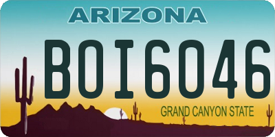 AZ license plate BOI6046