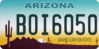 AZ license plate BOI6050