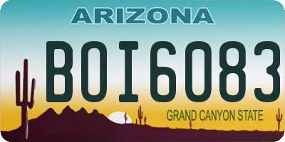 AZ license plate BOI6083