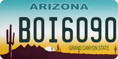AZ license plate BOI6090