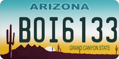 AZ license plate BOI6133