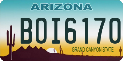 AZ license plate BOI6170
