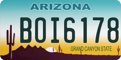 AZ license plate BOI6178