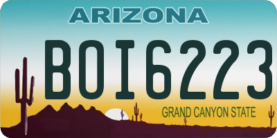 AZ license plate BOI6223