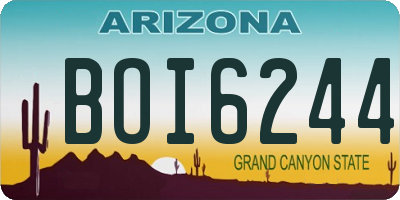 AZ license plate BOI6244