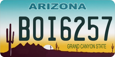 AZ license plate BOI6257