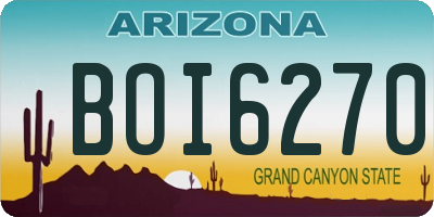 AZ license plate BOI6270