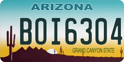 AZ license plate BOI6304
