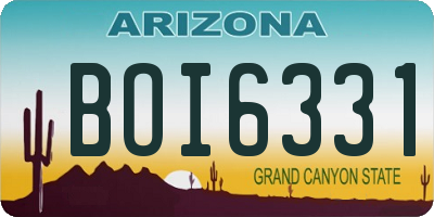 AZ license plate BOI6331