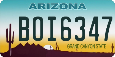 AZ license plate BOI6347
